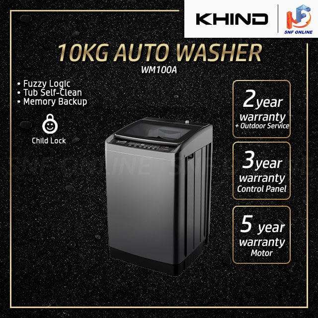 Khind 10kg Fully Auto Washing Machine Washer mesin basuh WM100A