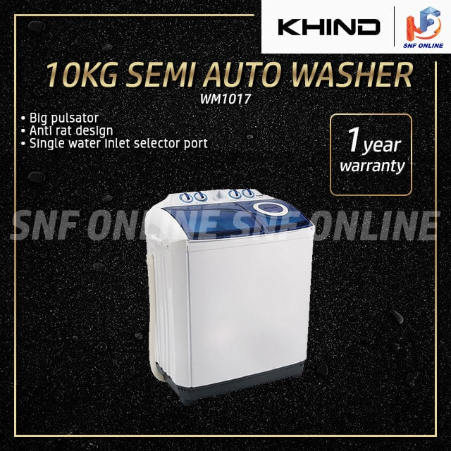 Khind 10KG Semi Auto Washing Machine Mesin Basuh WM1017