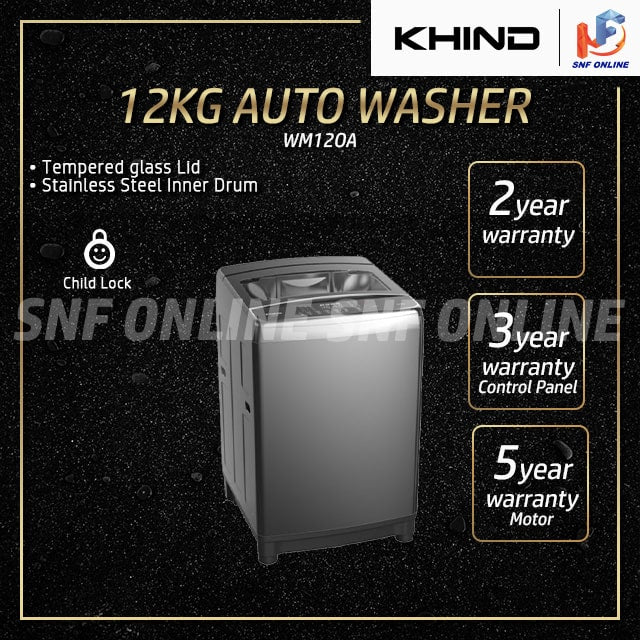 Khind 12Kg Fully Auto Washing Machine WM120A