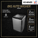 Khind mesin basuh 8kg Fully Auto Washing Machine Washer WM80A Replacement WM818A