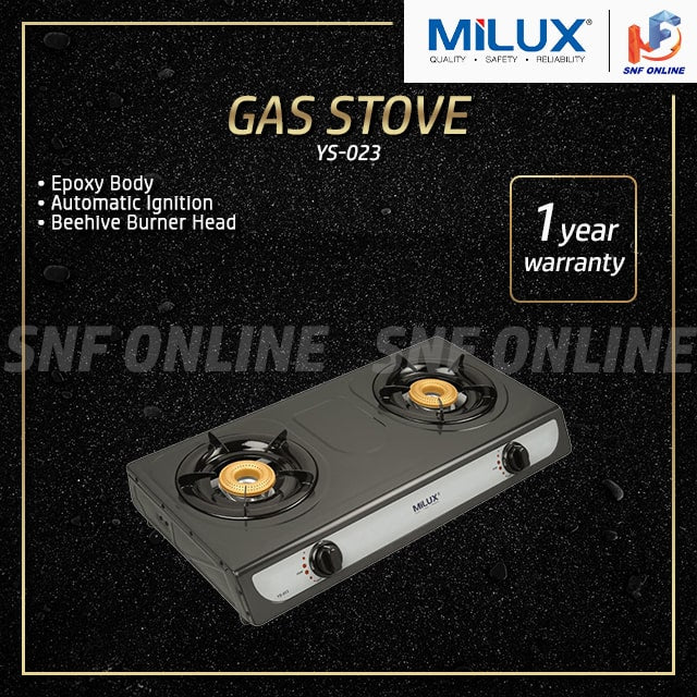 Milux Double Burner Gas Cooker Dapur Gas YS-023 YS023