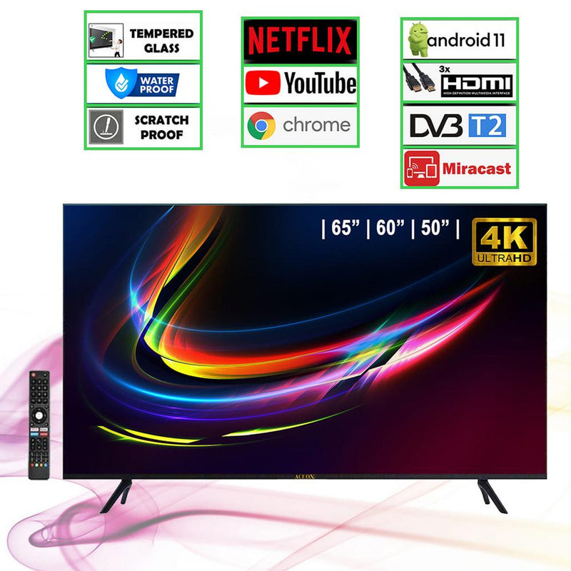 ACEON 65 4K LED Smart Android TV Tempered Glass 65LD9S3