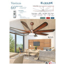 Elmark Kipas Siling Vortices 60'' 8 Blade DC Motor Ceiling Fan ELMARKVORTICES-KOA