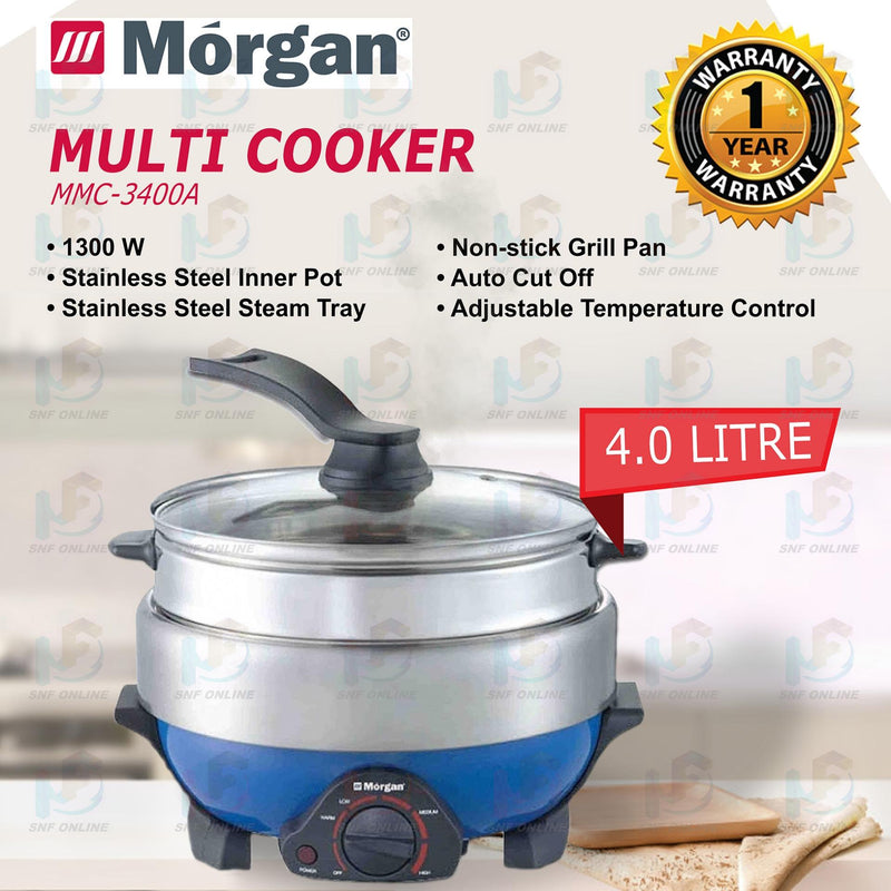 Morgan Multi Cooker 4.0L With Stainless Steel Inner Pot  MMC-3400A MMC3400A