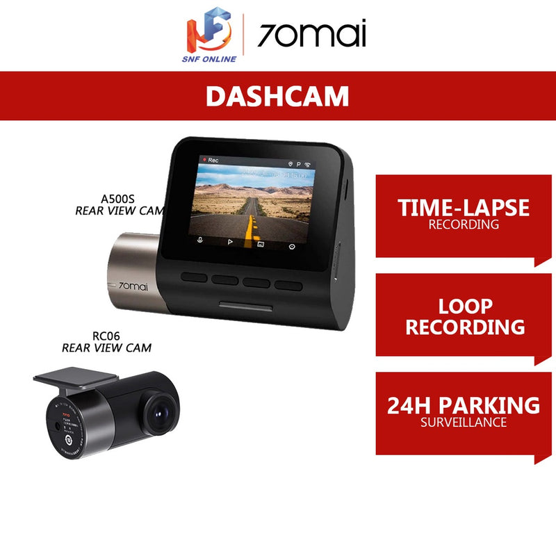 70Mai Dashcam PRO PLUS+ A500S Car Recorder 1944P car camera rear cam wifi app control GPS Built in ADAS A500 70M-A500S+RC06+32GB