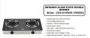 Cornell Dapur Gas Infrared Glass Stove Double Burner CGS-G155GIR CGSG155GIR