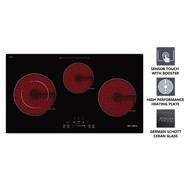 Elba Built-in Electric Ceramic Hob ECH-K7013ST(BK) ECH-K7013STBK