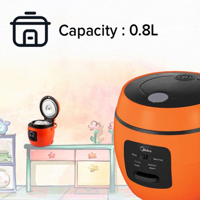 Midea Jar Rice Cooker With Baby Food Function (0.8 L) MB07WG MB-07WG MB07OB MB-07OB