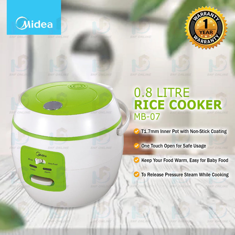 Midea Jar Rice Cooker With Baby Food Function (0.8 L) MB07WG MB-07WG MB07OB MB-07OB