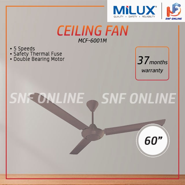 Milux Ceiling Fan 60’’ Mocha (2set/box) MCF-6001M