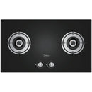 Midea Dapur Gas Tanam Built In Two Burners Glass Hob (76 cm) MGH-76Q60B MGH-2461GL