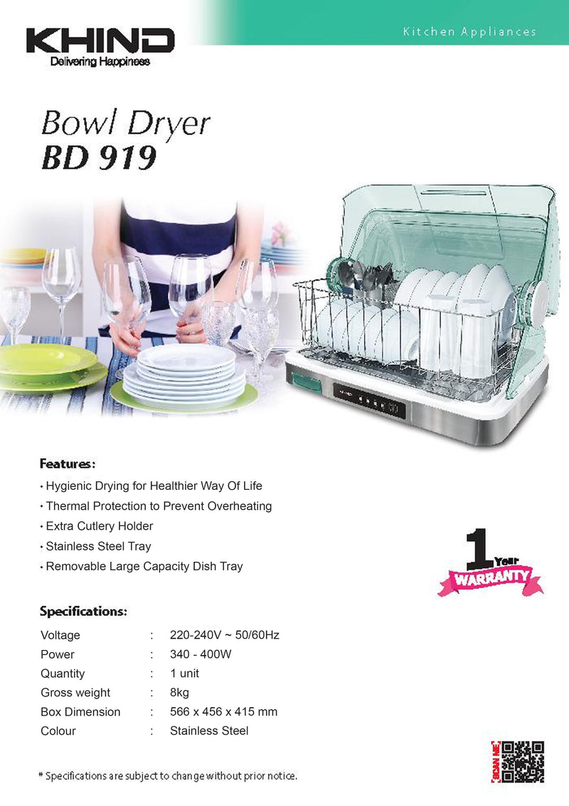 Khind 40L Bowl Dryer BD919