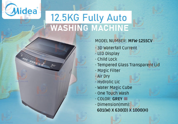 Midea 12.5Kg Fully Auto Washing Machine MFW-1255CV