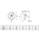 Elba Kipas Pengudaraan 8 Glass Mounted Ventilation Fan Glass Exhaust Fan EGVF-E0615(WH)