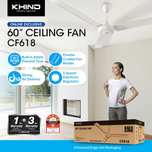 Khind Ceiling Fan 60’’ (3set/box) CF618 CF618B