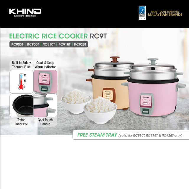 Khind Rice Cooker- Random Colour RC906T(0.6L)