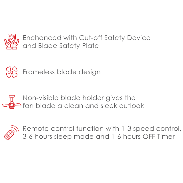 KDK 4 Blade Ceiling Fan (56’’) With Remote Control K14XZ-GY K14XZ-PBR