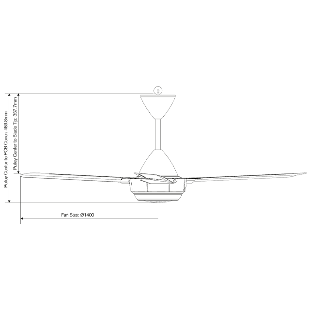 KDK 4 Blade Ceiling Fan (56’’) With Remote Control K14XZ-GY K14XZ-PBR