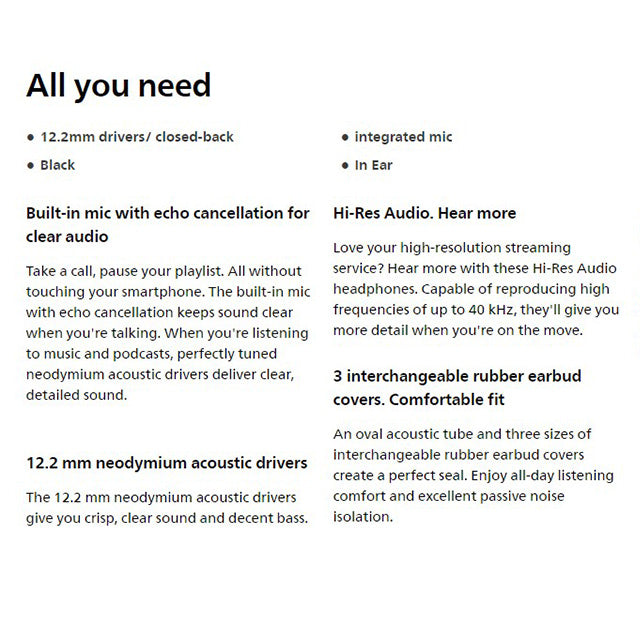 Philips Slim In-Ear Heaphones with Mic PRO6305BK/00