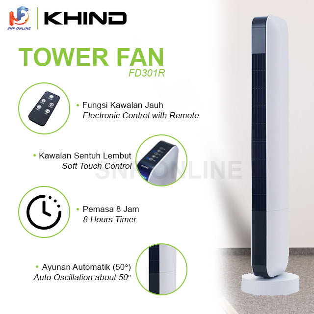 Khind Tower Fan With Remote Control FD301R