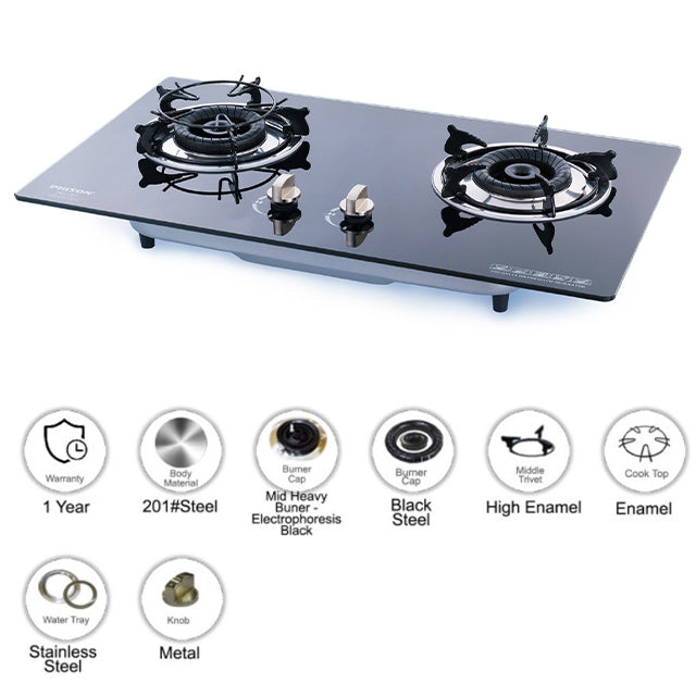 Phison Built-in Tempered Glass Gas Cooker PGC-701