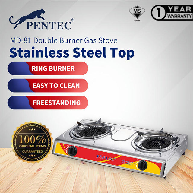 Pentec Double Burner Gas Cooker MD81 MD-81