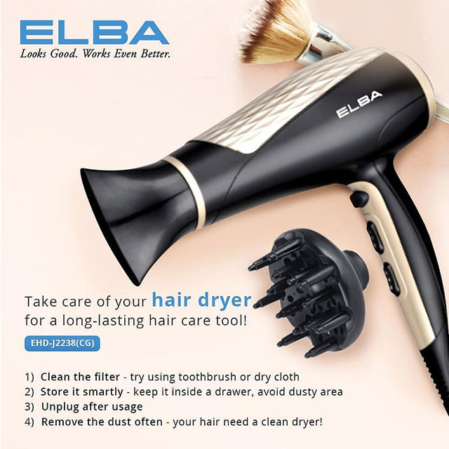 Elba Hair Dryer (1800 - 2200 W) EHD-J2238(CG)