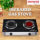 Aiwa Infrared Double Burner Table Top Glass Hob Gas Cooker AGS-1515GIR
