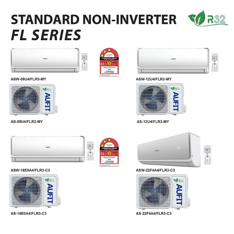 Aufit 2.5HP Aircond Standard R32 (FULL SET) ASW22F4A4FLR3-C3 AS22F4A4FLR3-C3
