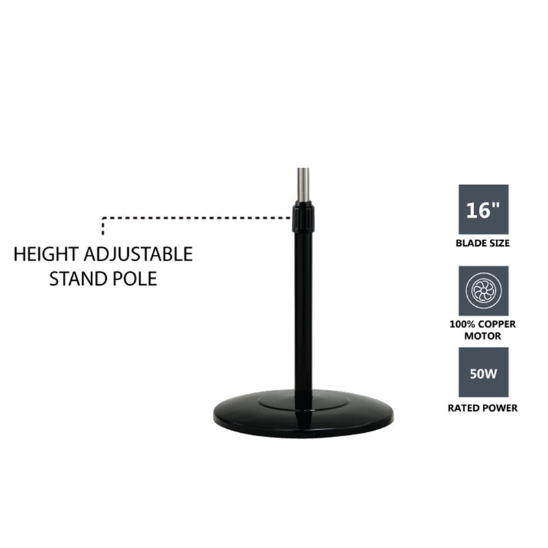 Elba 16'' Stand Fan ESF-J1656(BK)
