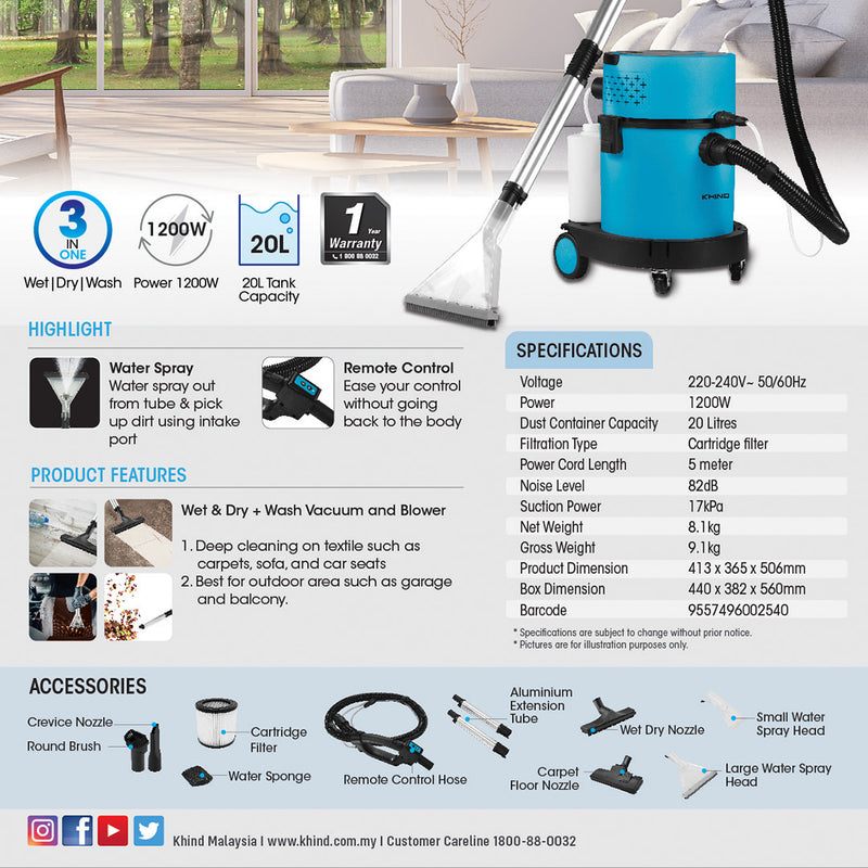 Khind 3 in 1 Vacuum Cleaner VC3668