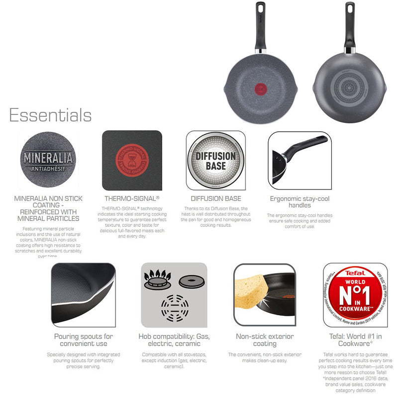 Tefal 24cm Cookware Natura Deep Frypan pan Non-Stick B22664 B2266495