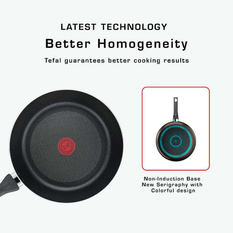 Tefal 28cm Cookware Cook & Clean Wokpan With Lid B22572 B2257295