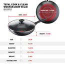 Tefal 28cm Cookware Cook & Clean Wokpan With Lid B22572 B2257295