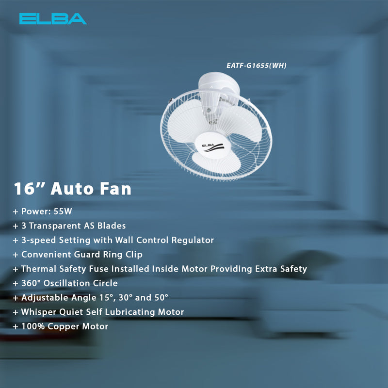 Elba 16 Auto Fan EATF-G1655(WH)