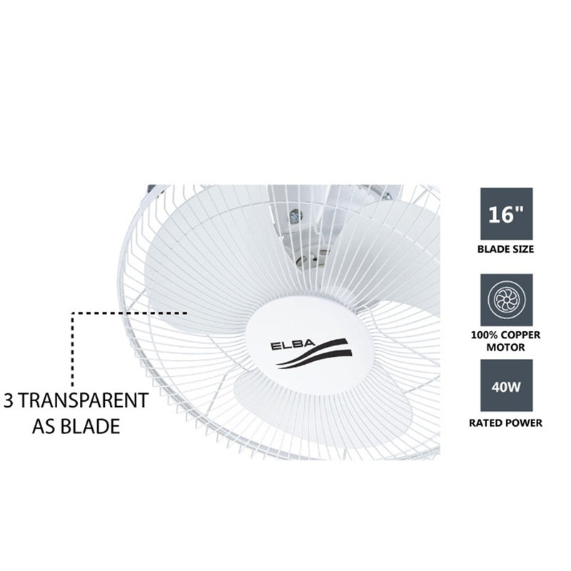 Elba 16 Auto Fan EATF-G1655(WH)