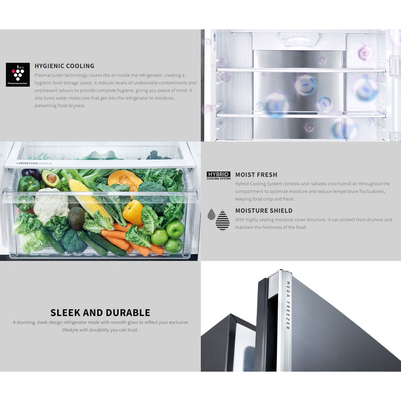 Sharp Refrigerator J-Tech Inverter - Pelican Series (610 L) SJP601MFMK