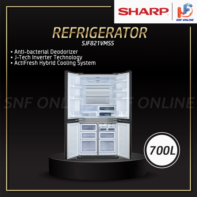 Sharp 700L 4 Door Inverter Refrigerator SJF821VMSS