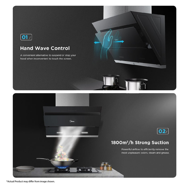 Midea Cooker Hood 1800m3/hr With Gesture Control MCH-90B65