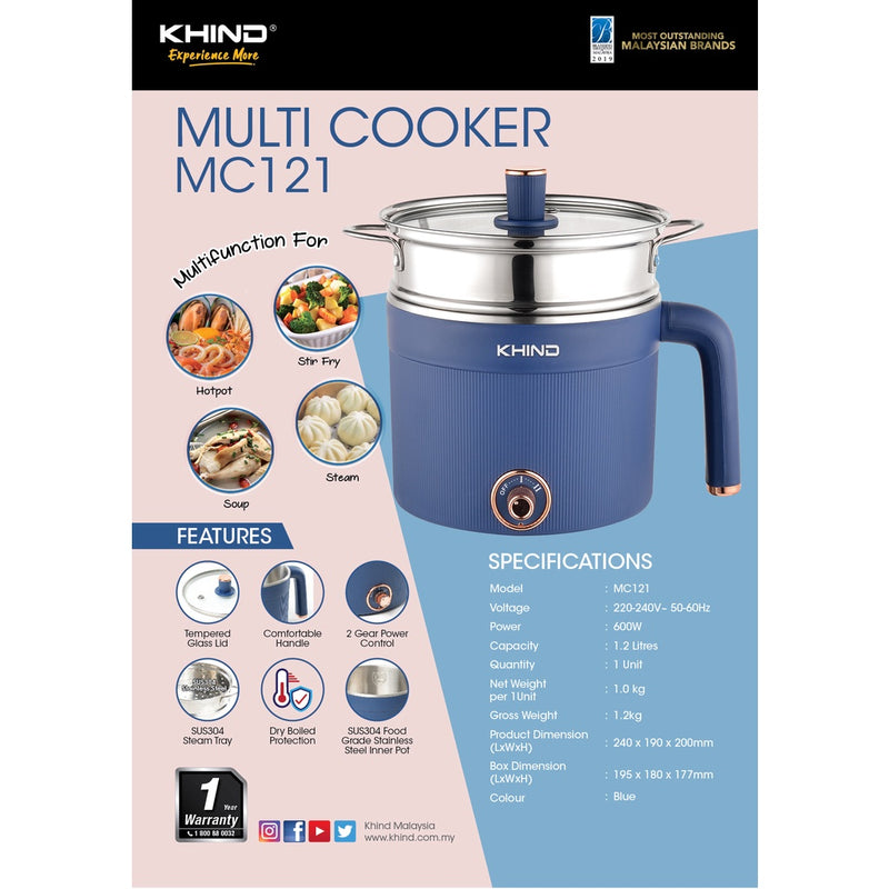 Khind 1.2L Multi Cooker MC121