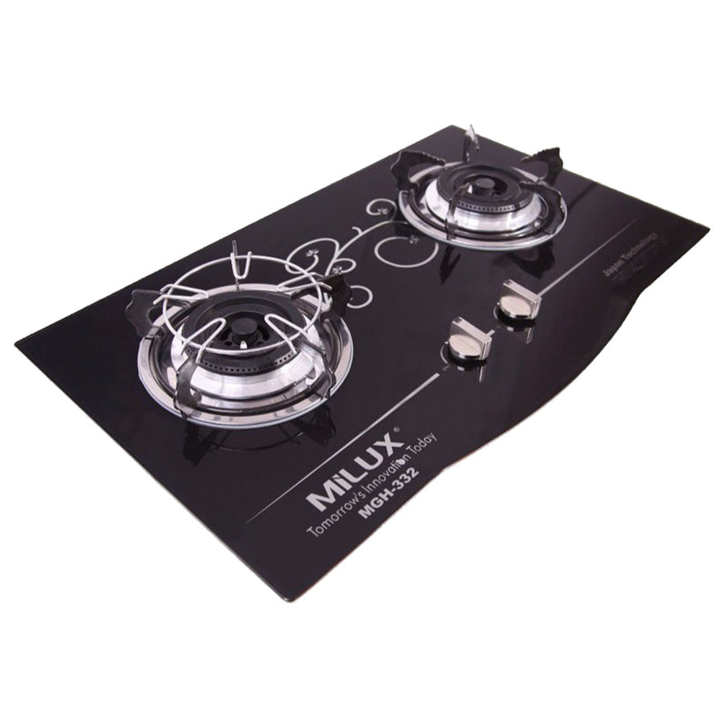 Milux Built-in Double Burners Gas Cooker Glass Hob MGH-332