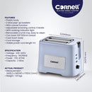 Cornell Toaster 2 Slices Pop Up Cool Touch Toaster Blue Bae Series CT-EDC2000X