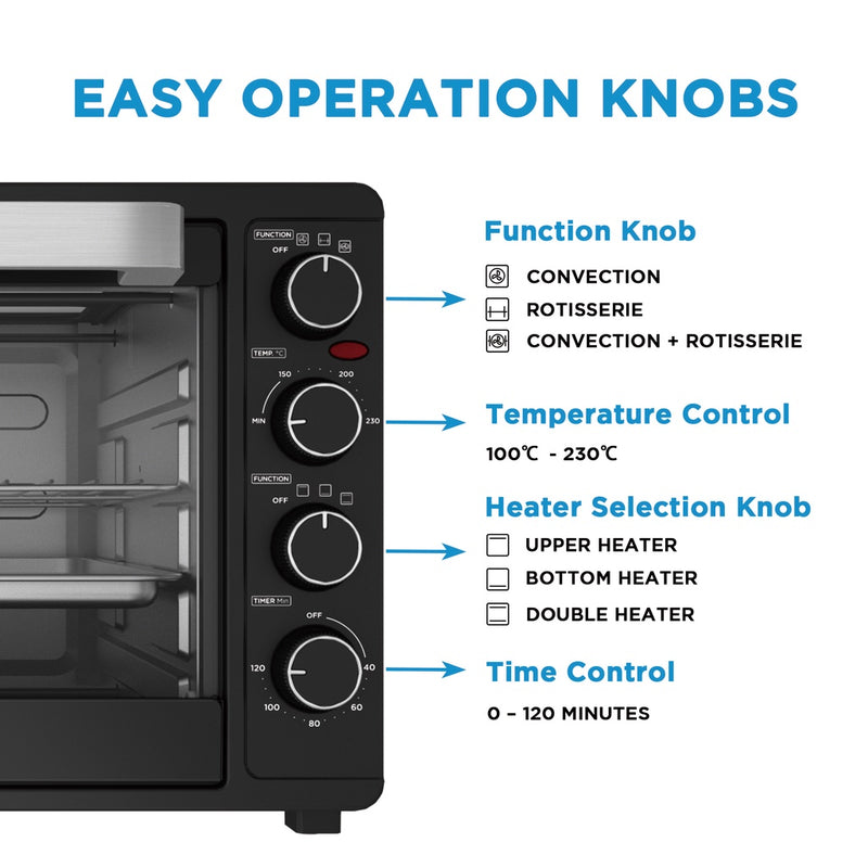 Midea 55L Electric Oven Toaster MEO-55RCL-BK