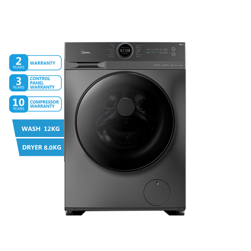 Midea 2 In 1 Front Load Washer Dryer (12KG + 8KG) MF200D120WB