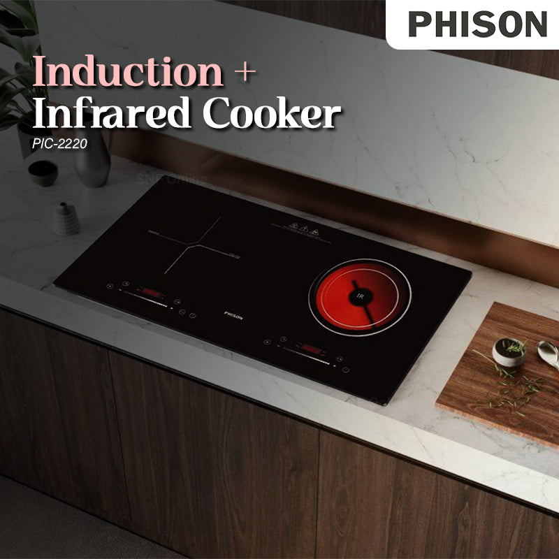 Phison 2 Burner 2000W + 2000W Built In Induction & Infrared Cooker Hob PIC-2220