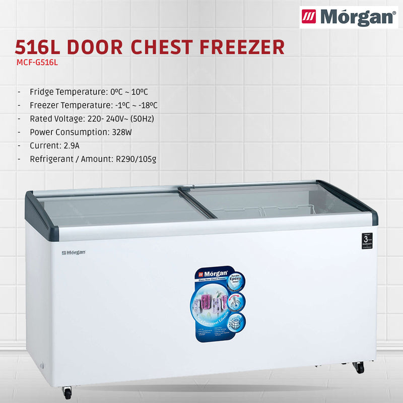 Morgan Peti Sejuk 516L Glass Door Chest Freezer MCF-G516L