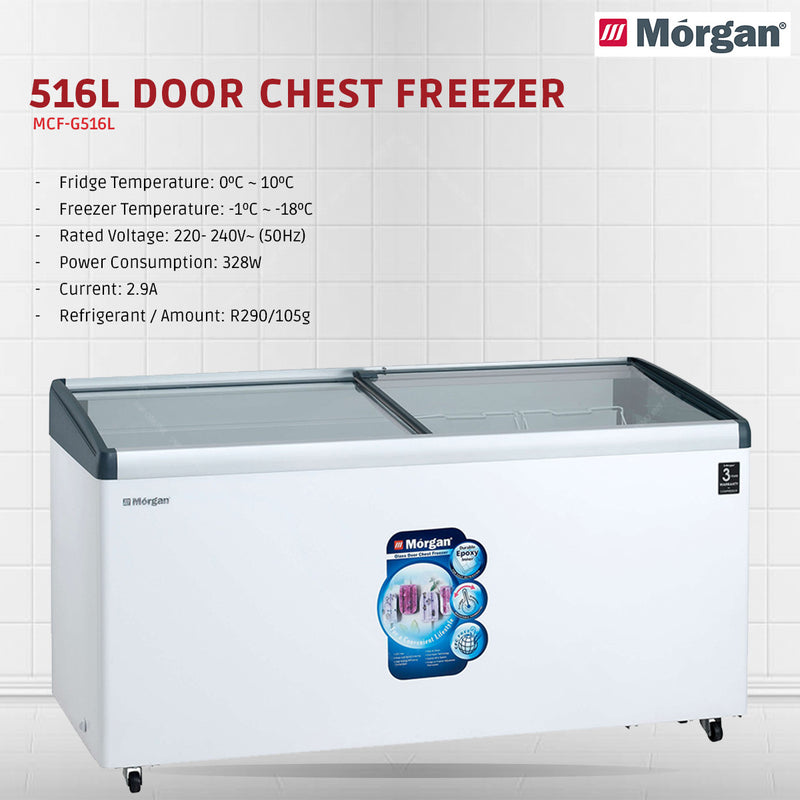Morgan 516L Glass Door Chest Freezer MCF-G516L