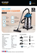 Khind Pembersih Hampagas Wet & Dry Vacuum Cleaner VC3699S