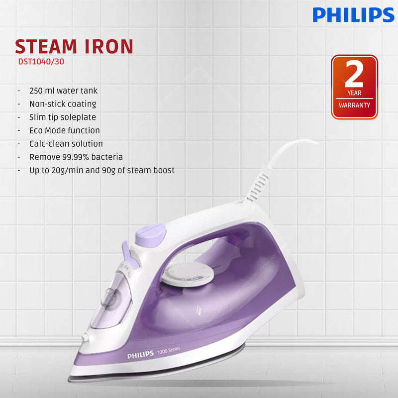 Philips 2000W Steam Iron with Non-Stick Soleplate DST1040/30
