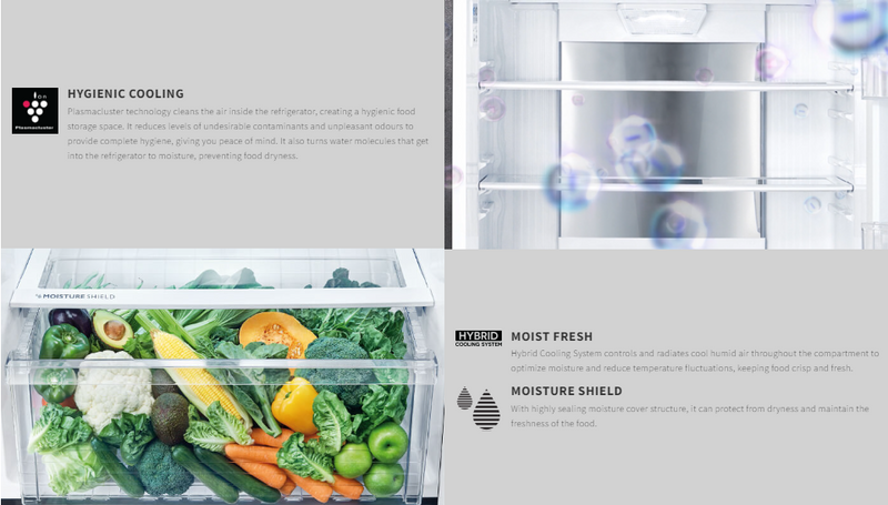 Sharp 2 Door Inverter Fridge SJP701MFMK (670L)